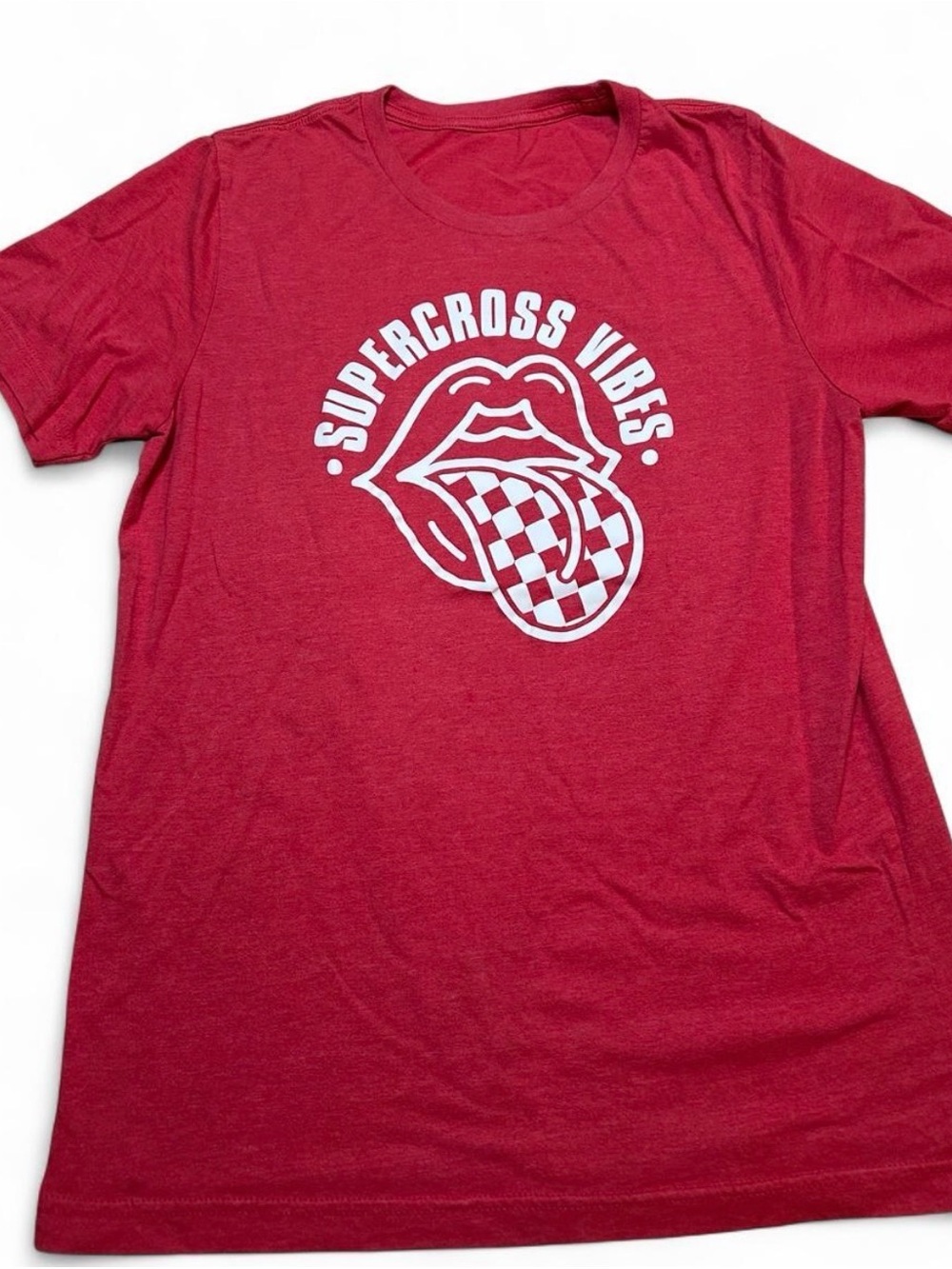 Supercross Vibes Graphic Tee - Red Short Sleeve Women's Top
